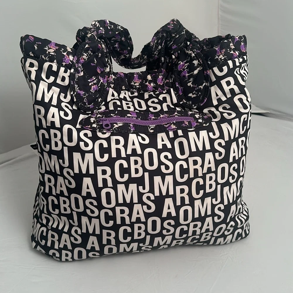 Marc by Marc Jacobs purple and black multicolor large floral tote